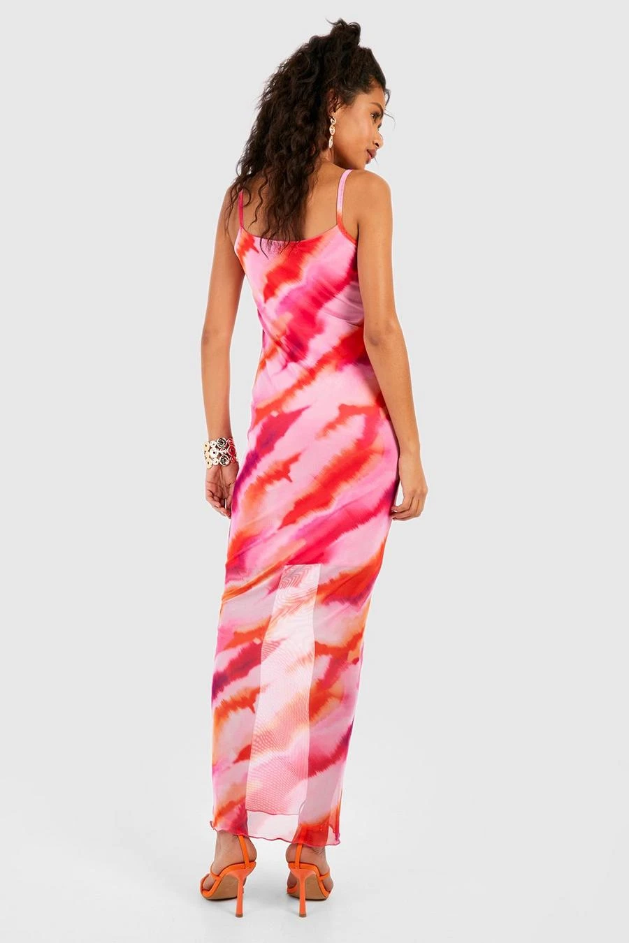 BOOHOO Abstract Print Mesh Maxi Slip Dress 2 BOOHOO Abstract Print Mesh Maxi Slip Dress - Image 2