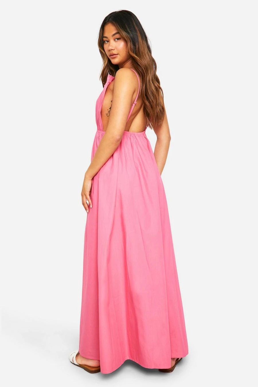 BOOHOO Cotton Poplin Strappy Maxi Dress 2 BOOHOO Cotton Poplin Strappy Maxi Dress - Image 2