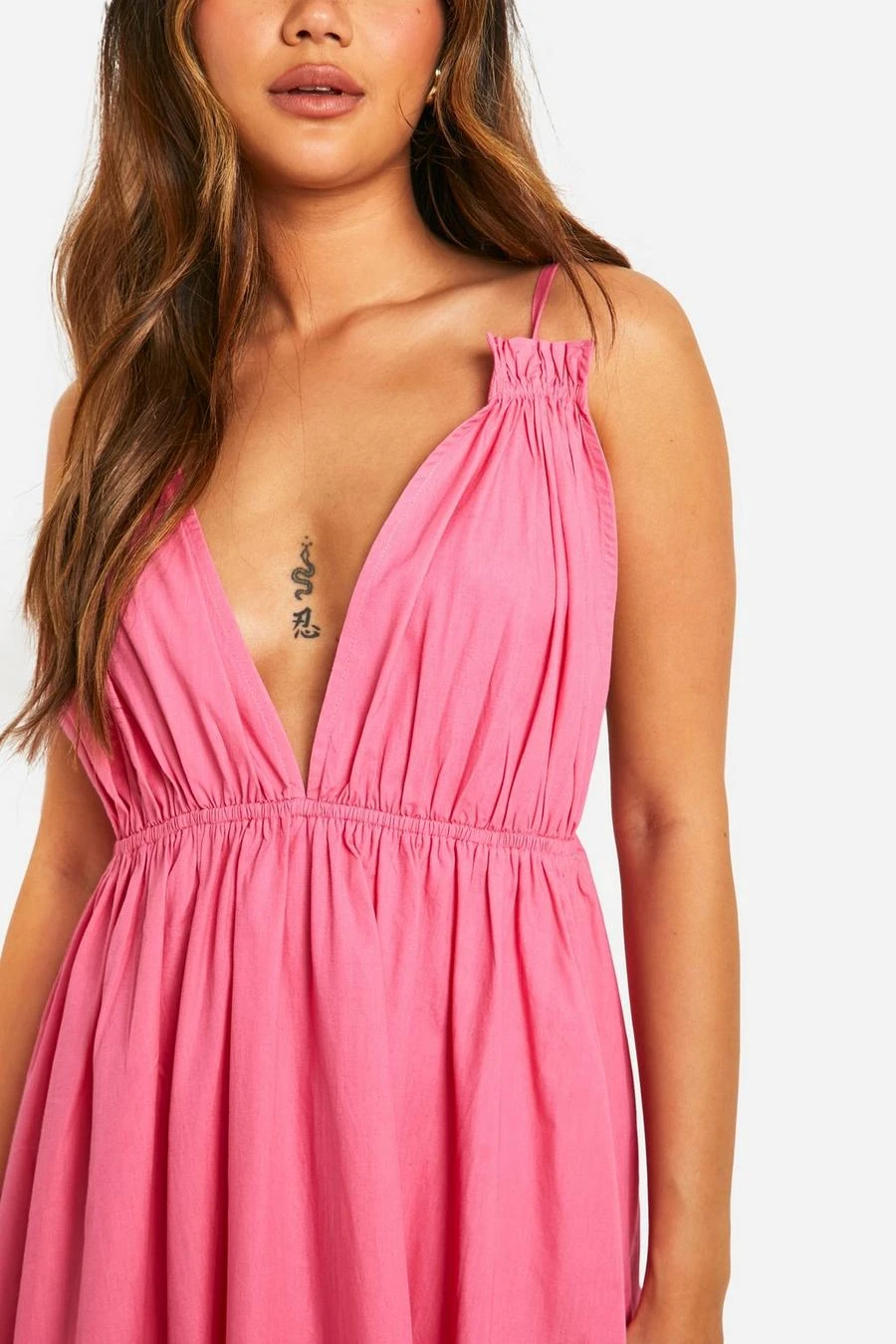 BOOHOO Cotton Poplin Strappy Maxi Dress 4 BOOHOO Cotton Poplin Strappy Maxi Dress - Image 4
