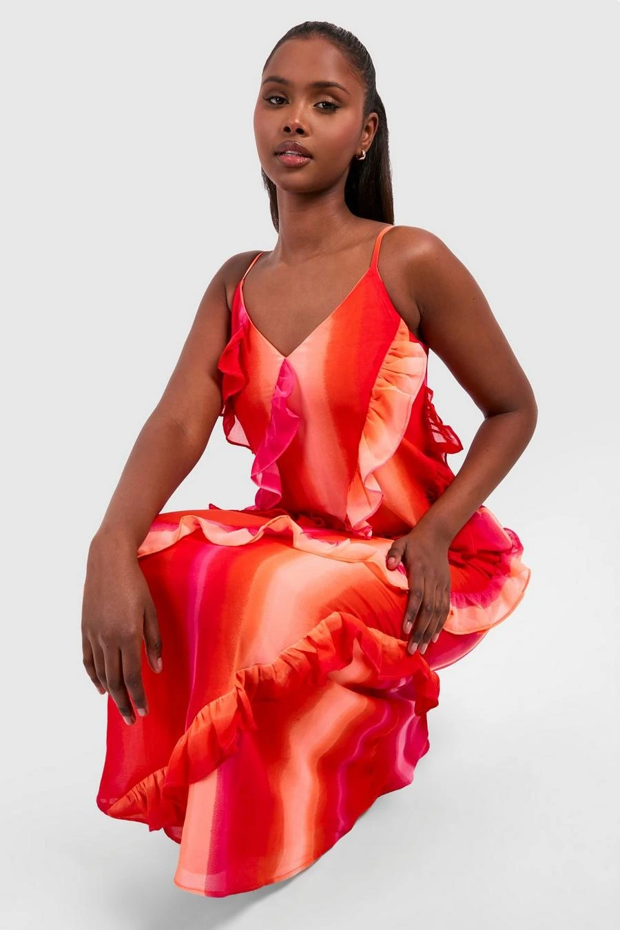 BOOHOO Ombre Ruffle Tiered Maxi Dress 3 BOOHOO Ombre Ruffle Tiered Maxi Dress - Image 3