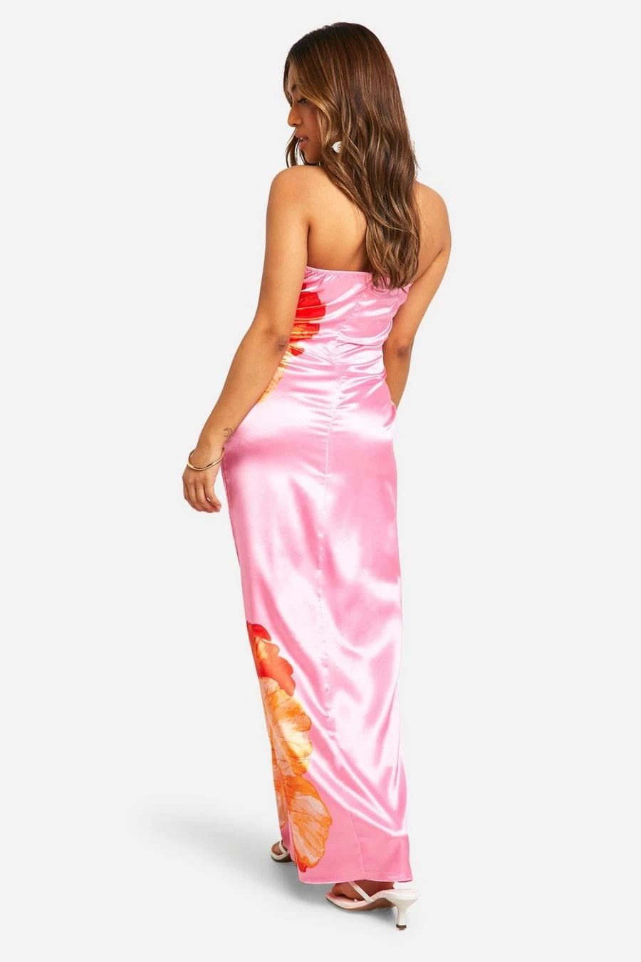 BOOHOO Petite Satin Floral Maxi Dress 2 BOOHOO Petite Satin Floral Maxi Dress - Image 2