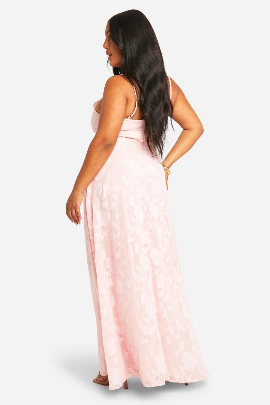 BOOHOO Plus Floral Jacquard Maxi Dress 2 BOOHOO Plus Floral Jacquard Maxi Dress - Image 2