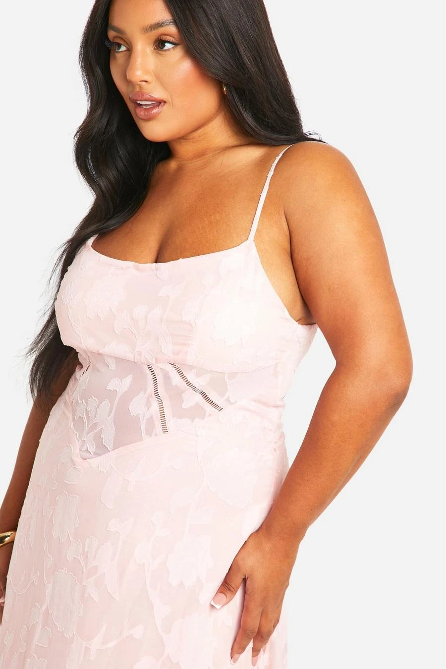 BOOHOO Plus Floral Jacquard Maxi Dress 4 BOOHOO Plus Floral Jacquard Maxi Dress - Image 4