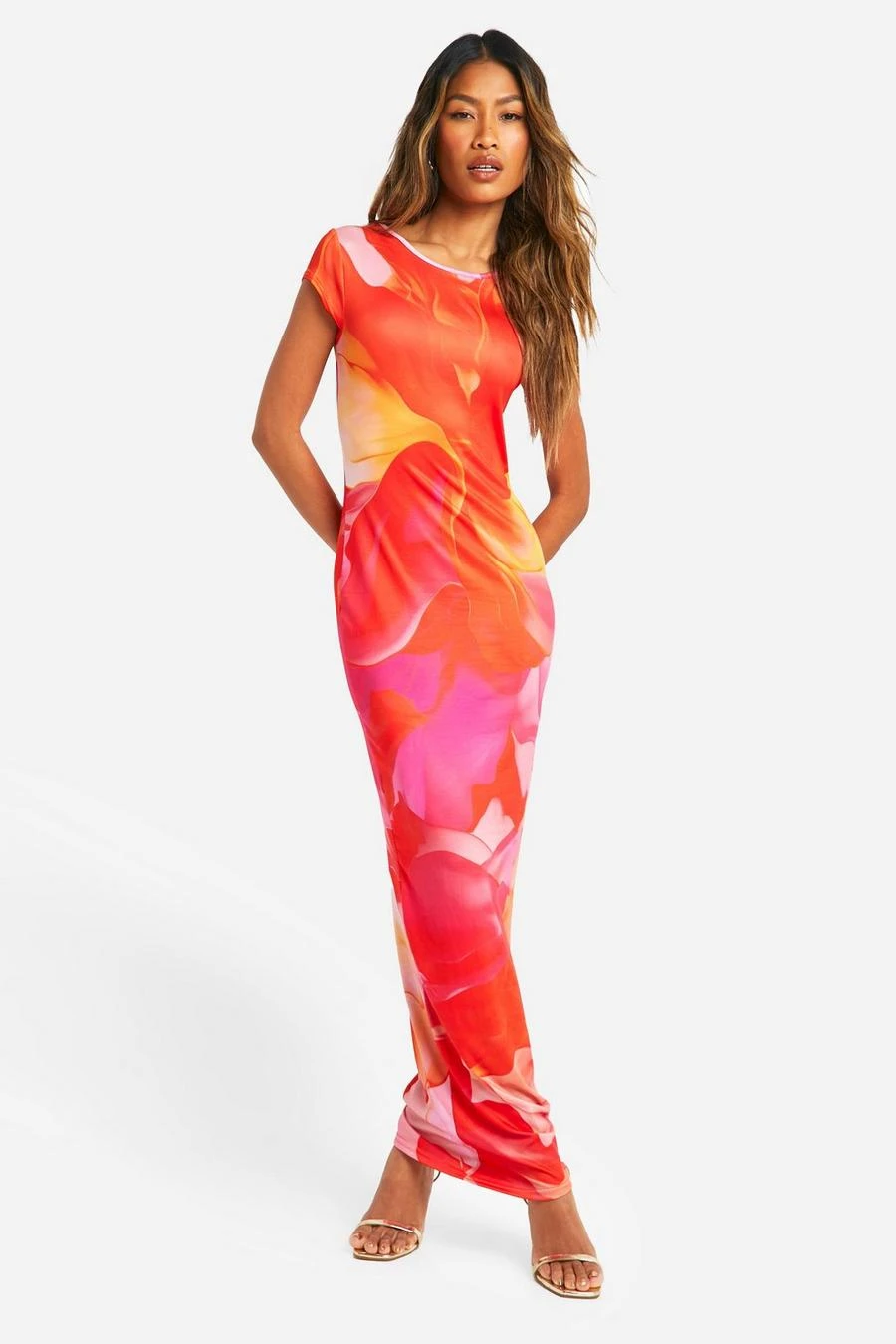 BOOHOO Super Soft Cap Sleeve Tie Dye Maxi Dress 1 BOOHOO Super Soft Cap Sleeve Tie Dye Maxi Dress