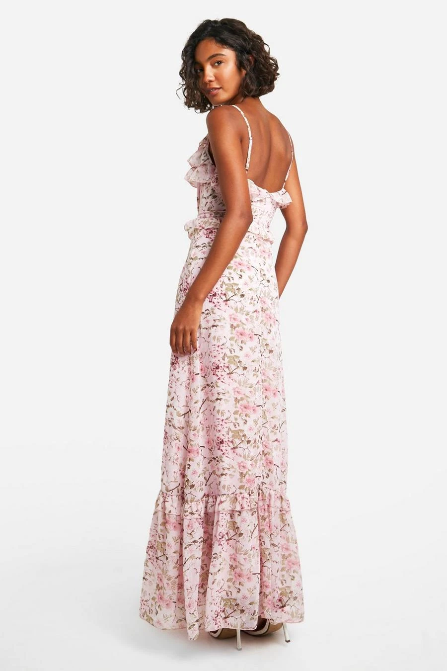 BOOHOO Tall Woven Floral Ruffle Maxi Dress 2 BOOHOO Tall Woven Floral Ruffle Maxi Dress - Image 2