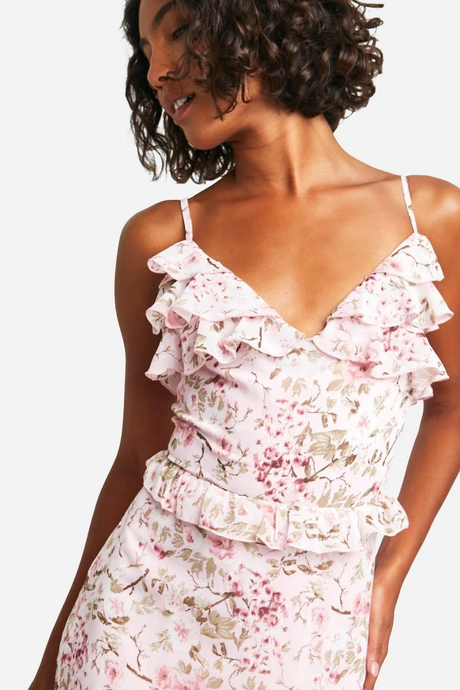 BOOHOO Tall Woven Floral Ruffle Maxi Dress 4 BOOHOO Tall Woven Floral Ruffle Maxi Dress - Image 4