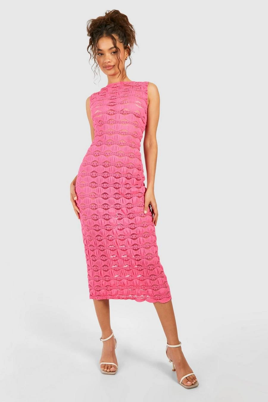 BOOHOO Textured Low Back Maxi Dress 1 BOOHOO Textured Low Back Maxi Dress