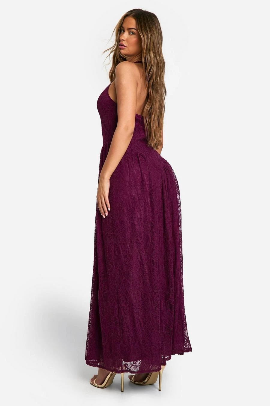 BOOHOO Halter Neck Lace Maxi Dress 2 BOOHOO Halter Neck Lace Maxi Dress - Image 2