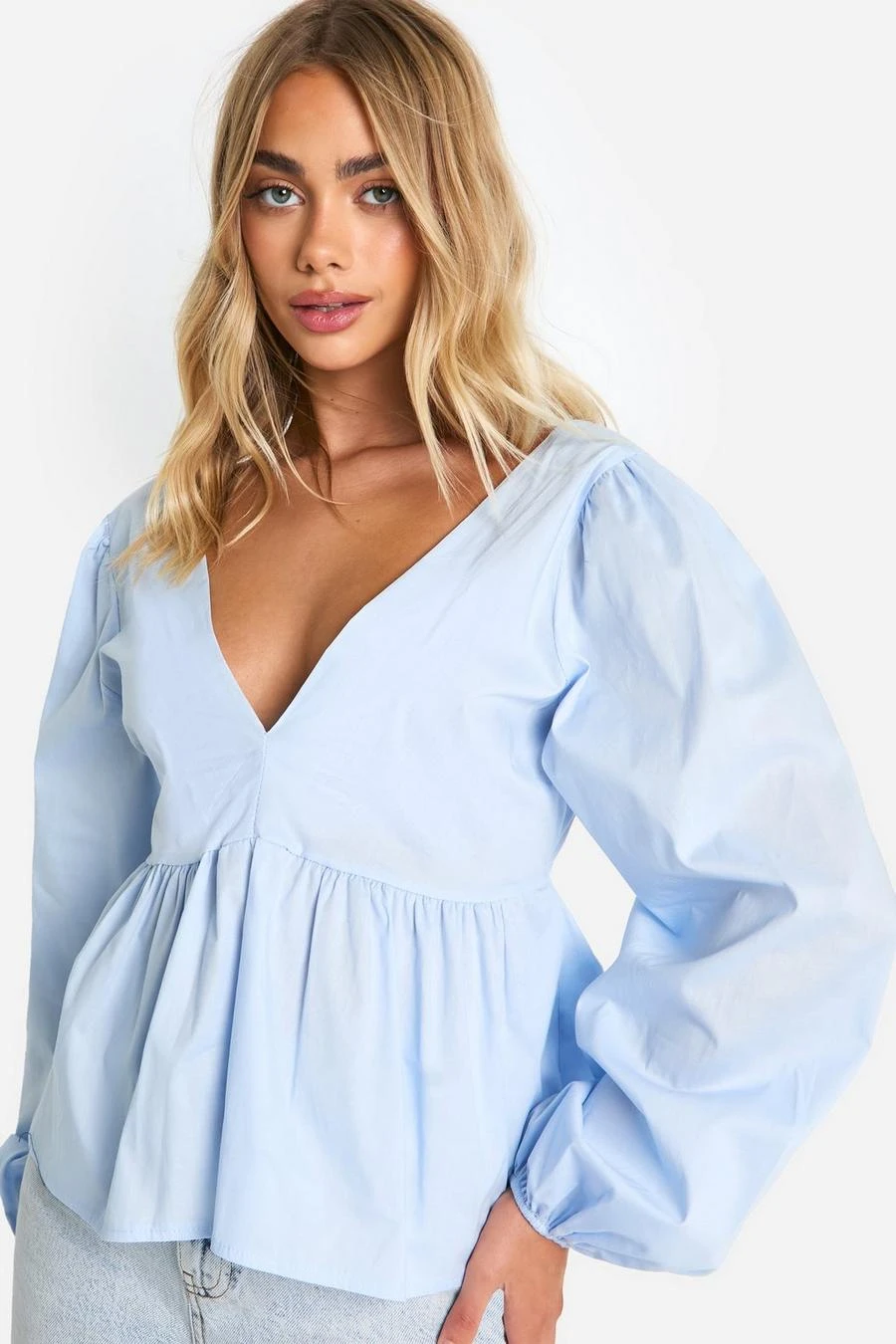 BOOHOO Long Sleeve Tie Back Peplum Smock Top 4 BOOHOO Long Sleeve Tie Back Peplum Smock Top - Image 4
