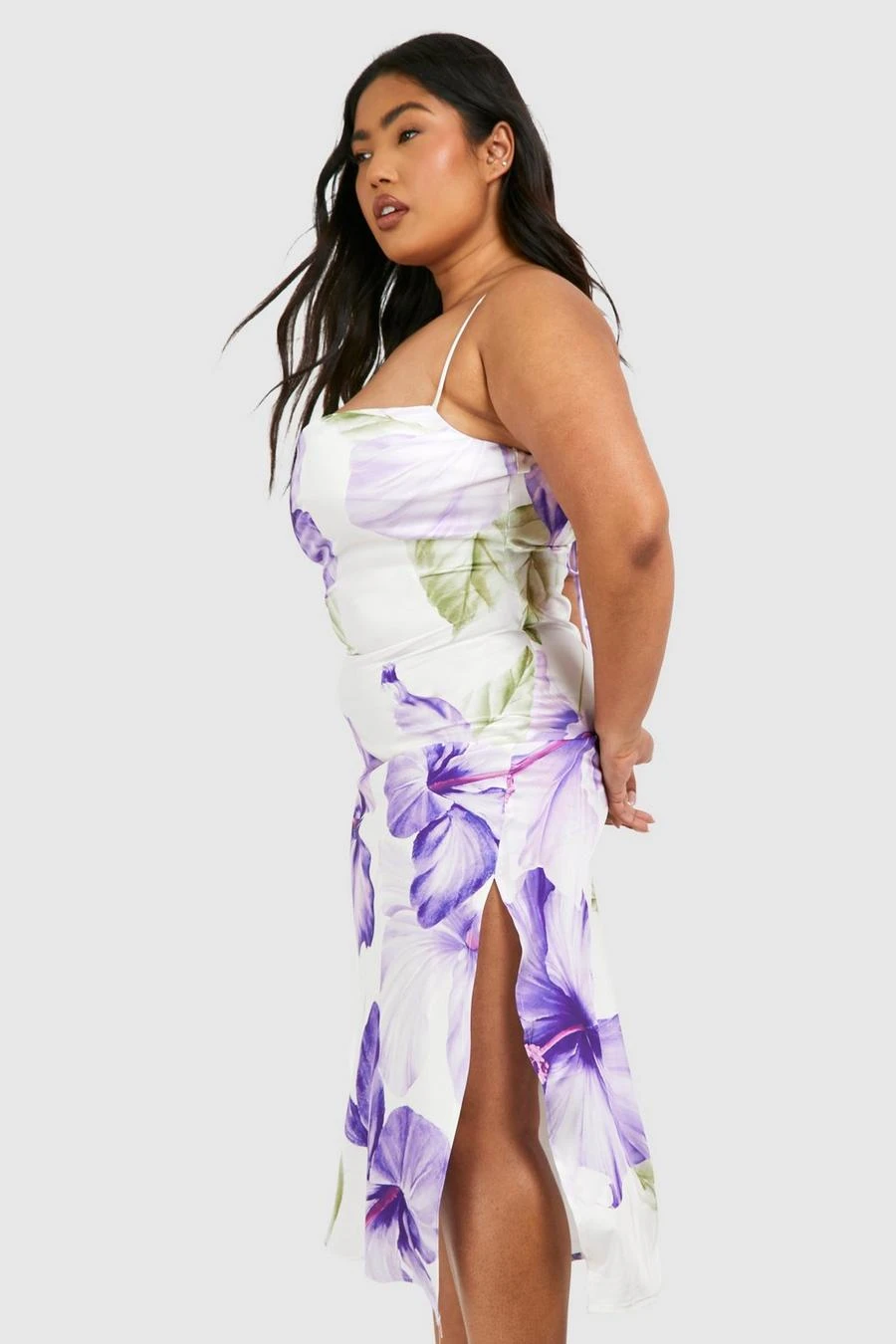 BOOHOO Plus Printed Midi Slip Dress 3 BOOHOO Plus Printed Midi Slip Dress - Image 3