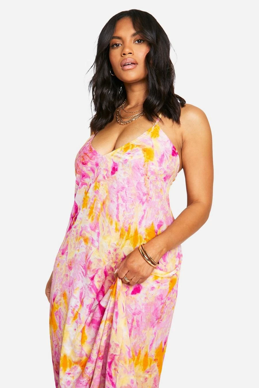 BOOHOO Plus Tie Dye V Neck Strappy Maxi Dress 3 BOOHOO Plus Tie Dye V Neck Strappy Maxi Dress - Image 3