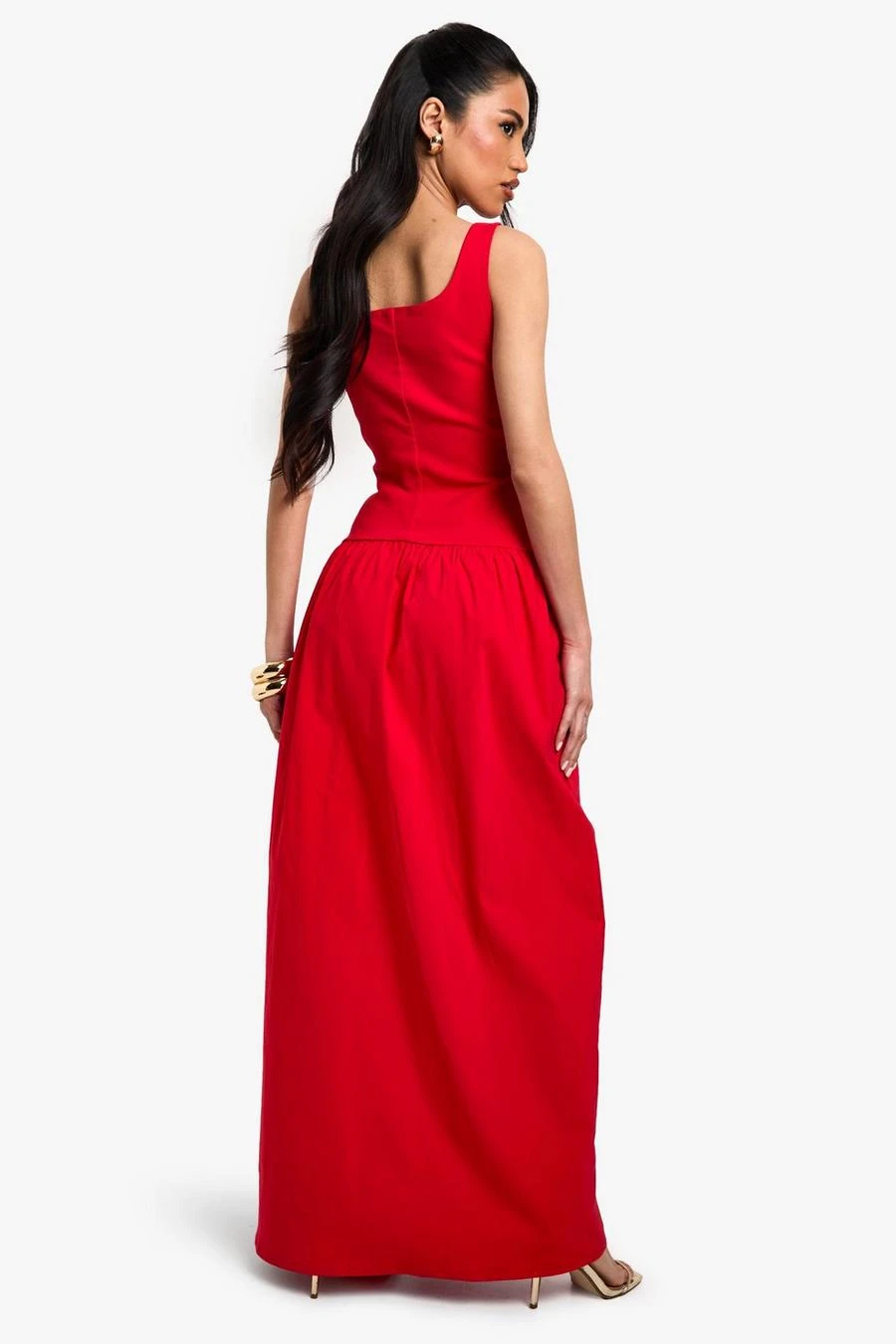 BOOHOO Bengaline Square Neck Dropped Waist Maxi Dress 2 BOOHOO Bengaline Square Neck Dropped Waist Maxi Dress - Image 2