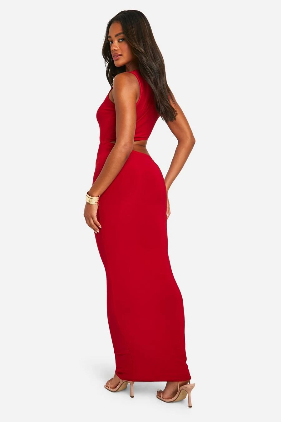 BOOHOO Cut Out Slinky Maxi Dress 2 BOOHOO Cut Out Slinky Maxi Dress - Image 2