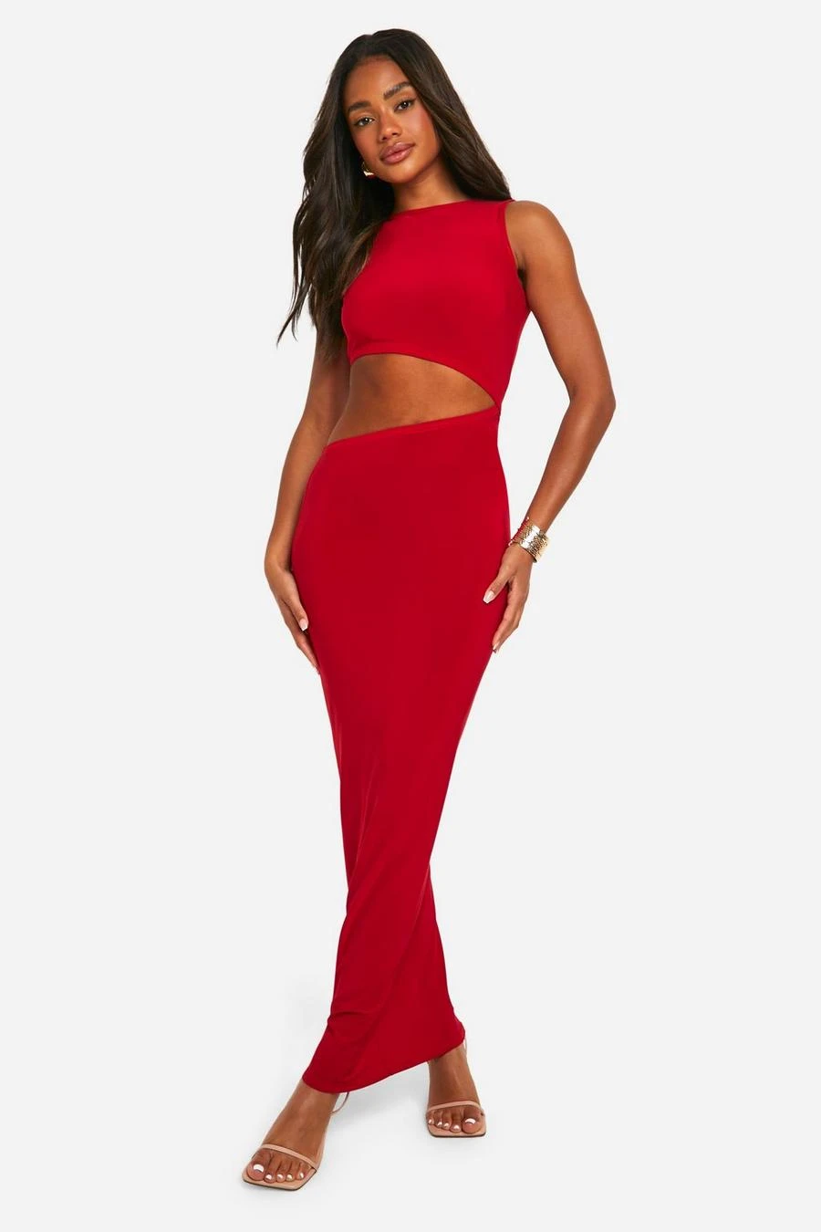 BOOHOO Cut Out Slinky Maxi Dress 3 BOOHOO Cut Out Slinky Maxi Dress - Image 3