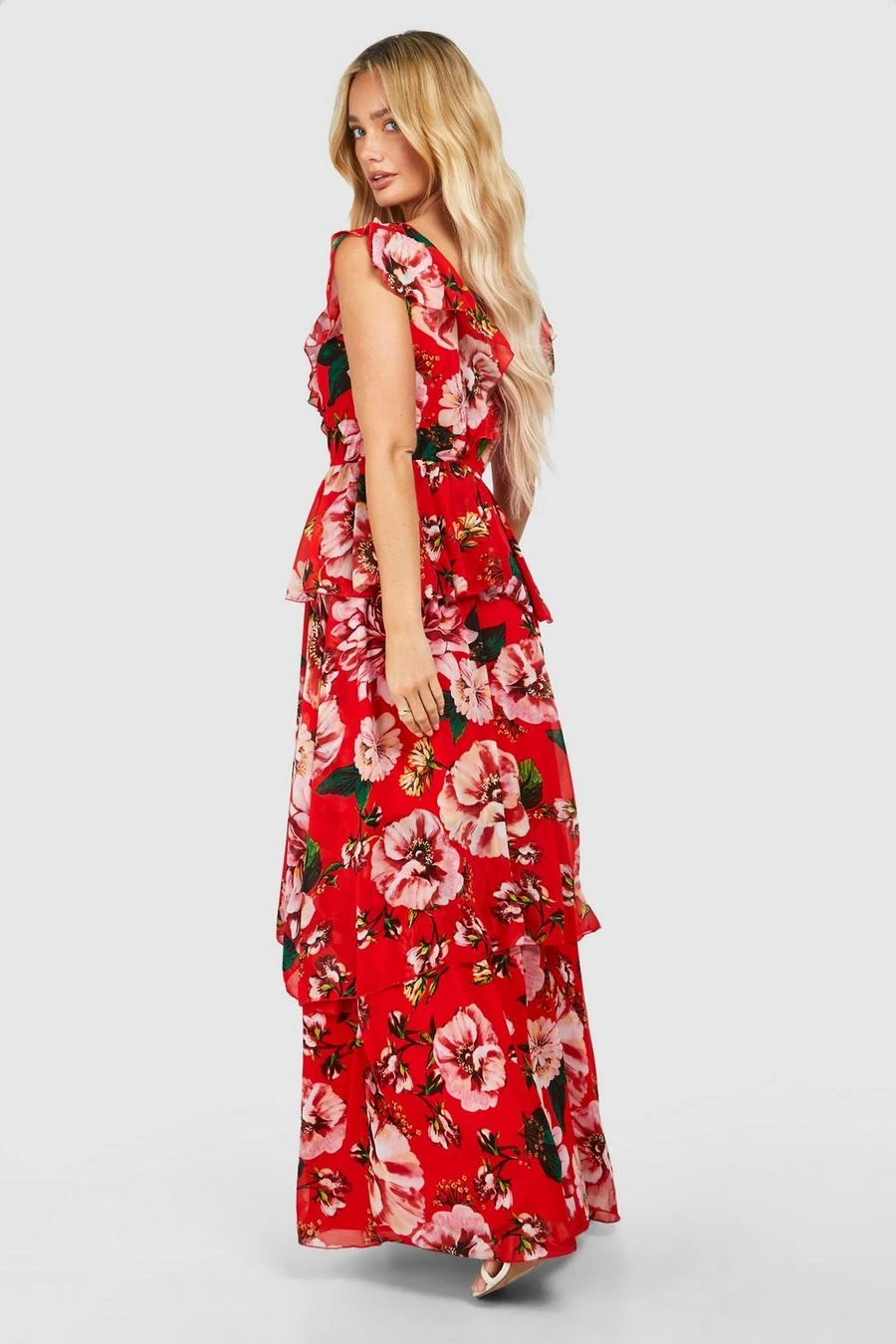 BOOHOO Floral Tiered Ruffle Maxi Dress 2 BOOHOO Floral Tiered Ruffle Maxi Dress - Image 2