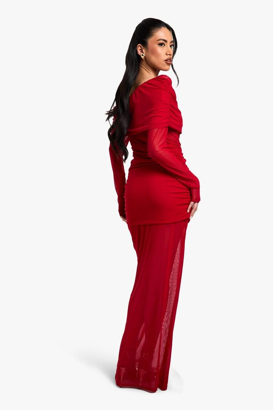 BOOHOO Mesh And Slinky Mix Maxi Dress 2 BOOHOO Mesh And Slinky Mix Maxi Dress - Image 2