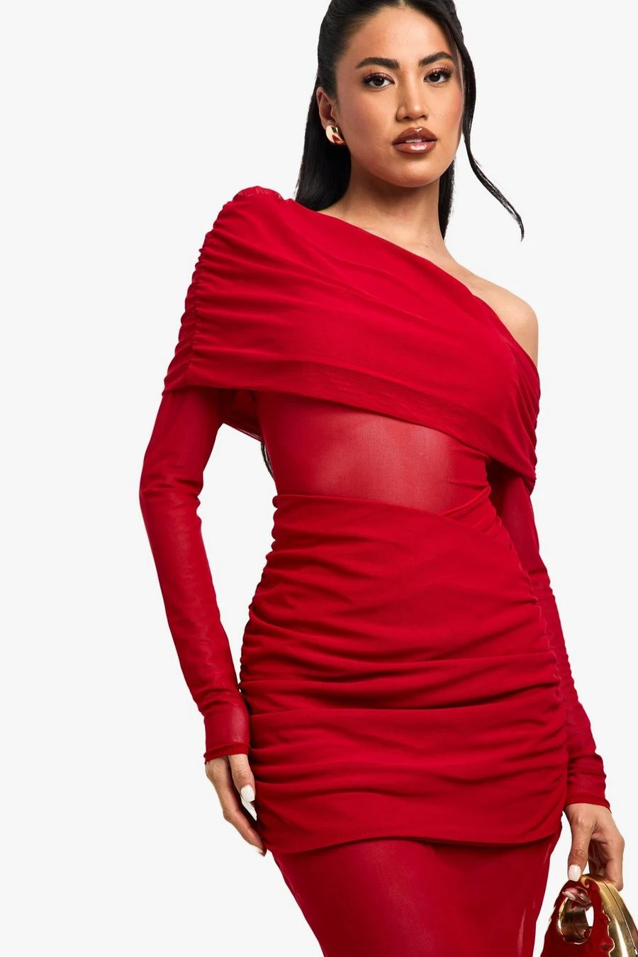 BOOHOO Mesh And Slinky Mix Maxi Dress 4 BOOHOO Mesh And Slinky Mix Maxi Dress - Image 4