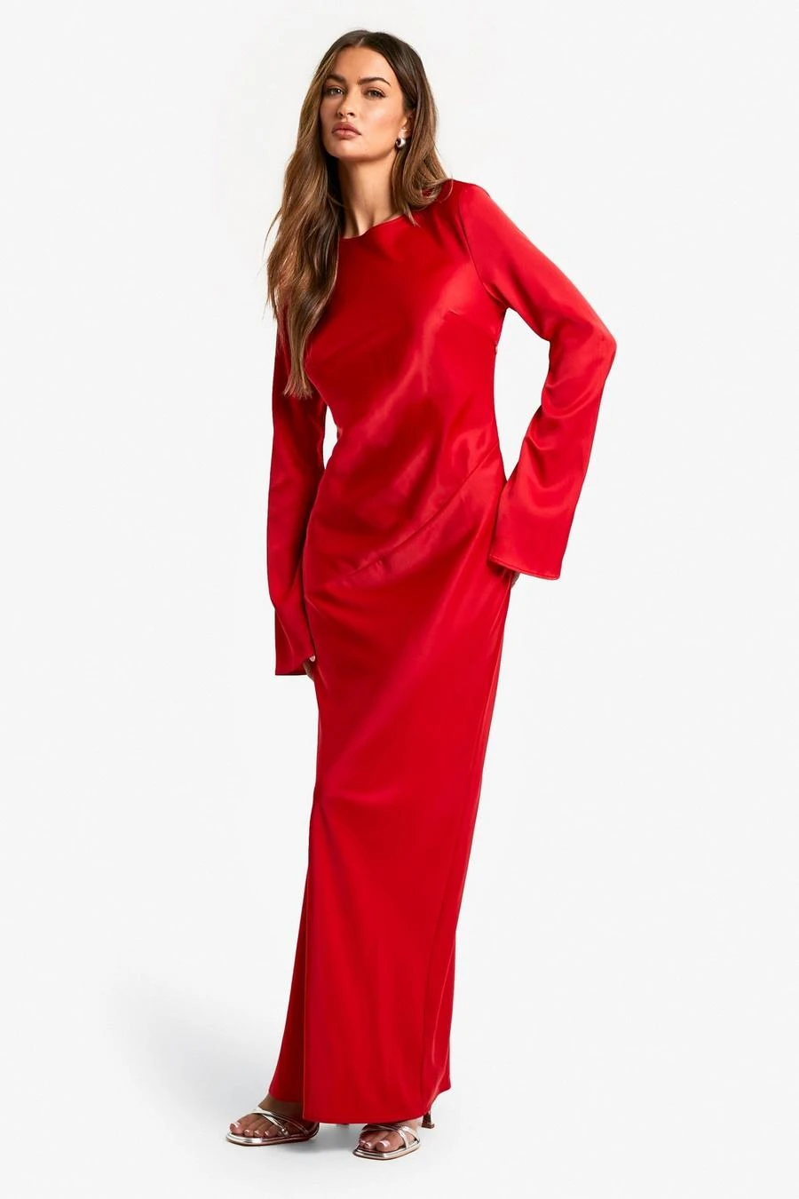 BOOHOO Satin Column Maxi Dress 3 BOOHOO Satin Column Maxi Dress - Image 3