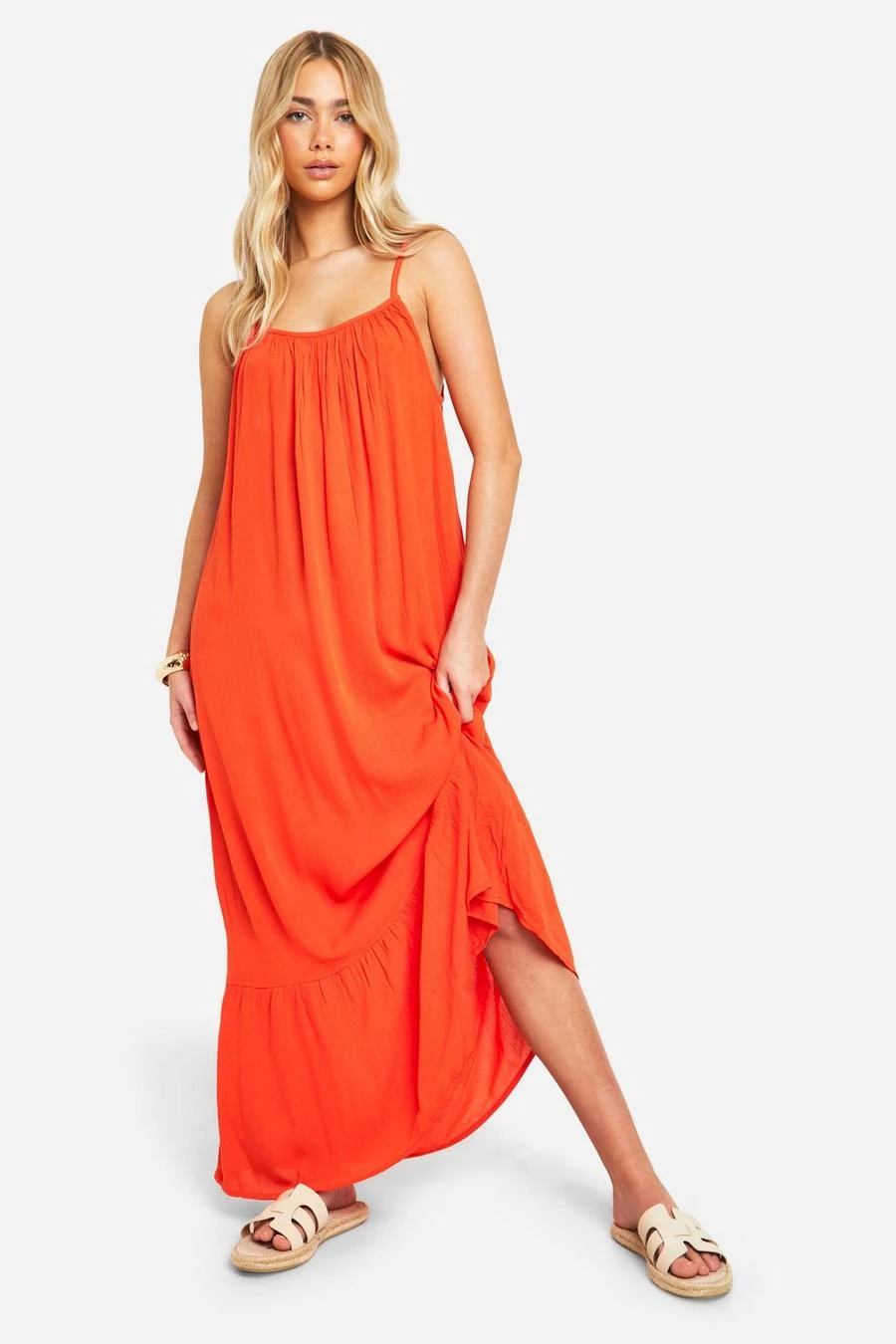 BOOHOO Strappy Cheesecloth Maxi Dress 1 BOOHOO Strappy Cheesecloth Maxi Dress