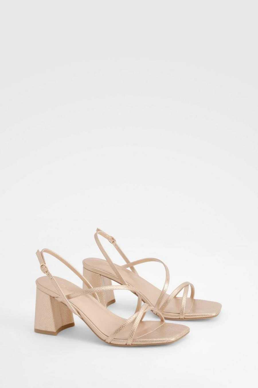 BOOHOO Wide Fit Metallic Croc Mid Block Slingback 2 Part Heels 1 BOOHOO Wide Fit Metallic Croc Mid Block Slingback 2 Part Heels