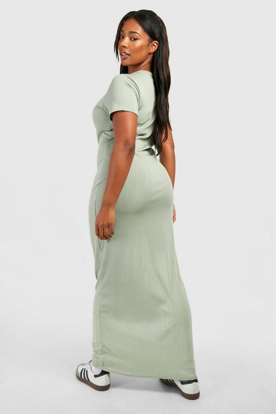 BOOHOO Plus Rib Strap Detail Column Maxi Dress 2 BOOHOO Plus Rib Strap Detail Column Maxi Dress - Image 2