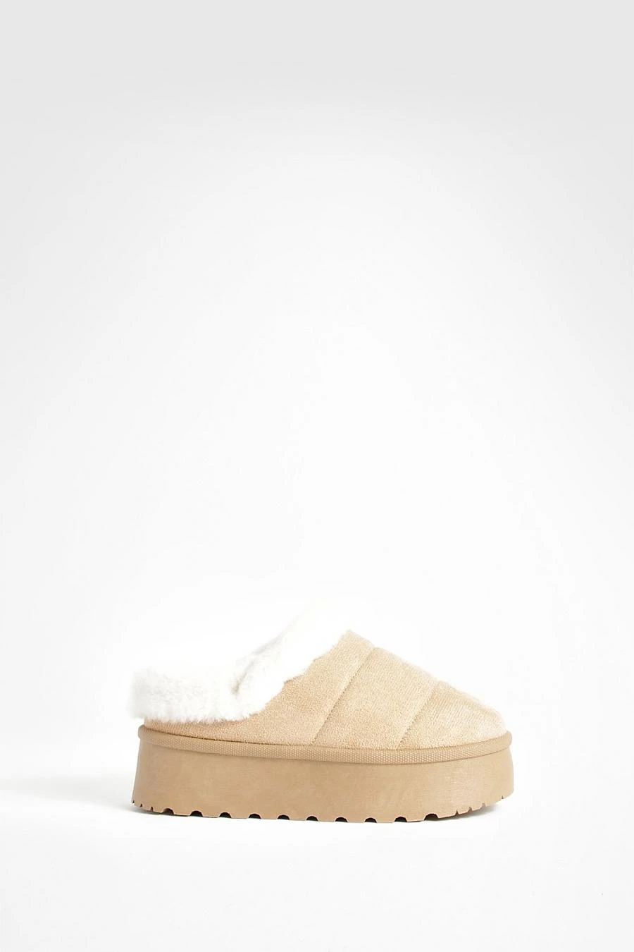 BOOHOO Platform Fur Lined Cosy Mules 2 BOOHOO Platform Fur Lined Cosy Mules - Image 2