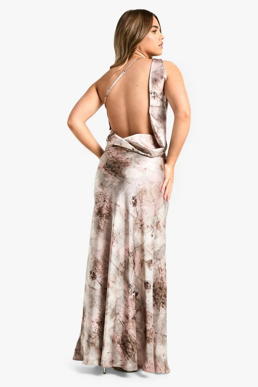BOOHOO Petite Cowl Back Abstract Maxi Dress 2 BOOHOO Petite Cowl Back Abstract Maxi Dress - Image 2