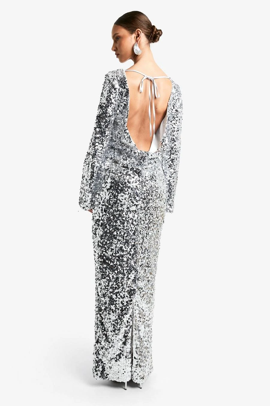 BOOHOO Sequin Scoop Back Maxi Dress 2 BOOHOO Sequin Scoop Back Maxi Dress - Image 2