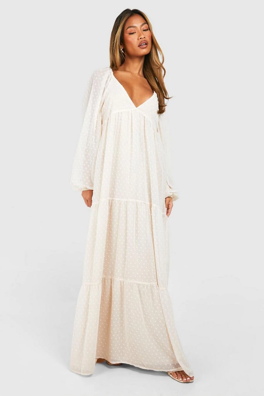 BOOHOO Dobby Maxi Smock Dress 3 BOOHOO Dobby Maxi Smock Dress - Image 3