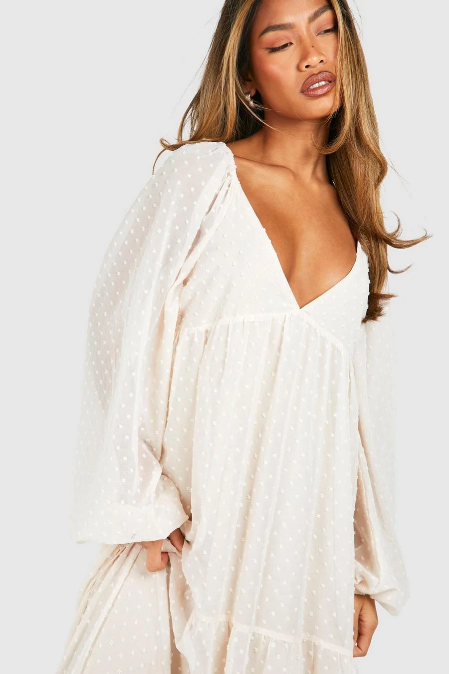 BOOHOO Dobby Maxi Smock Dress 4 BOOHOO Dobby Maxi Smock Dress - Image 4