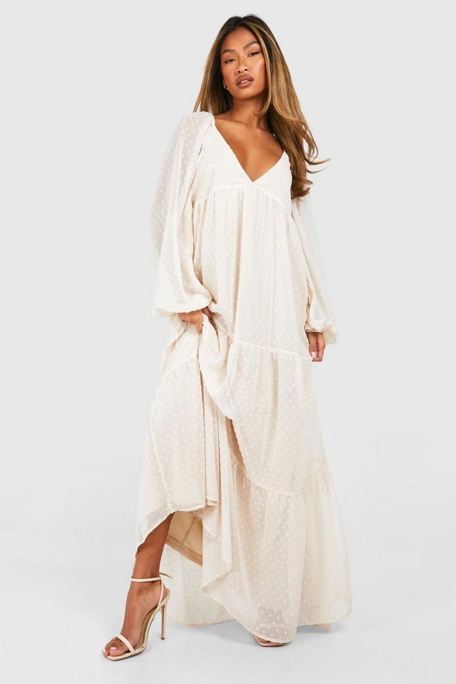 BOOHOO Dobby Maxi Smock Dress 1 BOOHOO Dobby Maxi Smock Dress