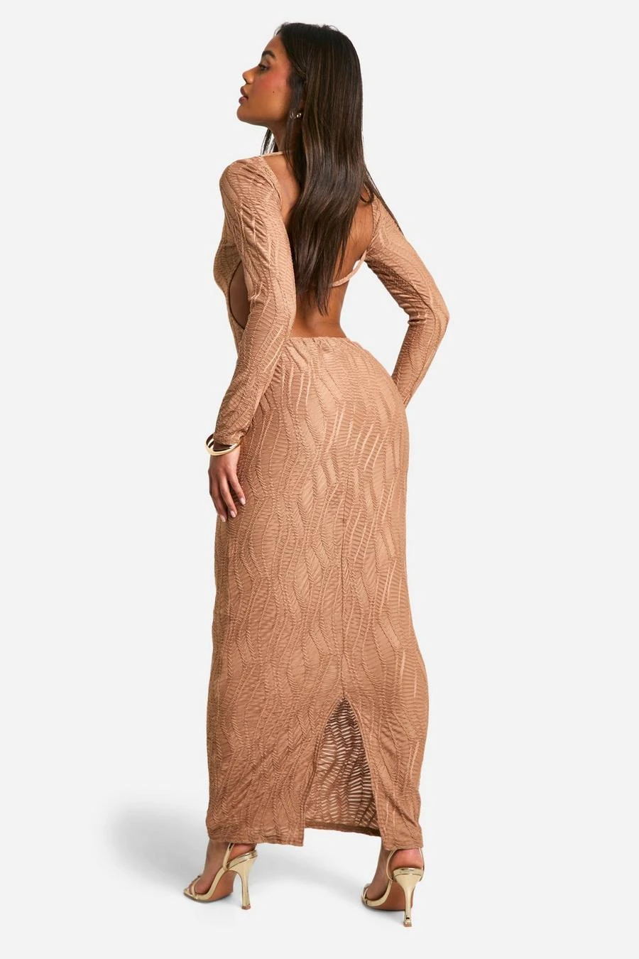 BOOHOO Textured Strap Detail Maxi Dress 2 BOOHOO Textured Strap Detail Maxi Dress - Image 2