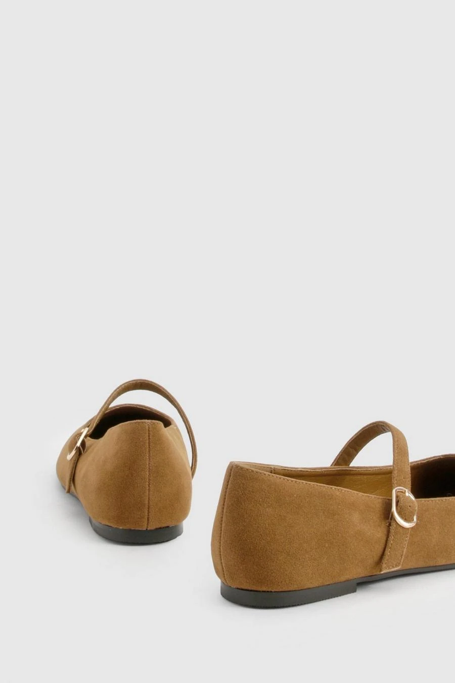 BOOHOO Wide Fit Faux Suede Mary Jane Ballet Flats 4 BOOHOO Wide Fit Faux Suede Mary Jane Ballet Flats - Image 4