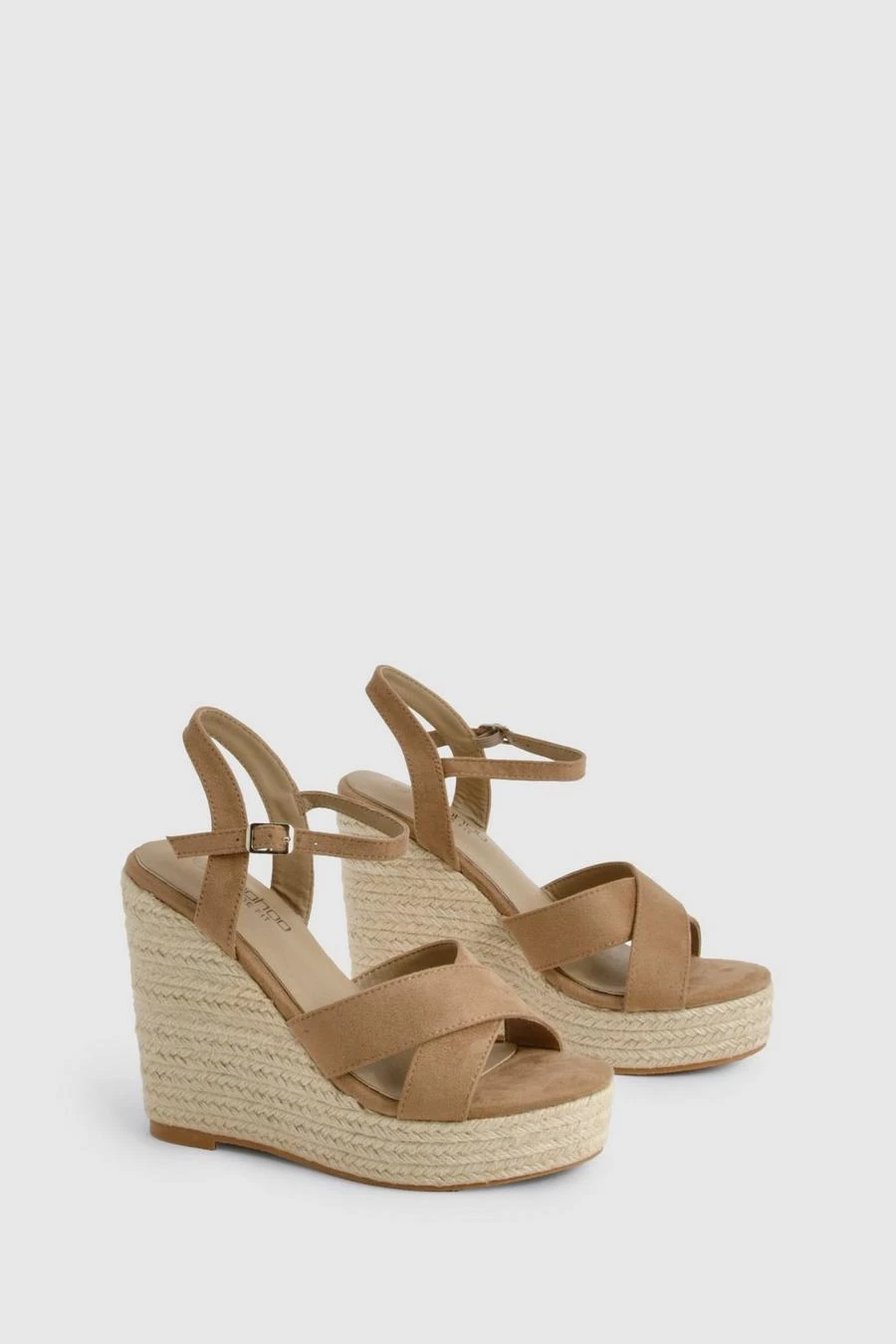 BOOHOO Wide Fit Crossover 2 Part Wedges 2 BOOHOO Wide Fit Crossover 2 Part Wedges - Image 2