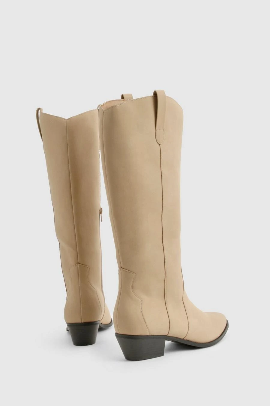 BOOHOO Wide Fit Nubuck Western Style Knee High Boots 4 BOOHOO Wide Fit Nubuck Western Style Knee High Boots - Image 4