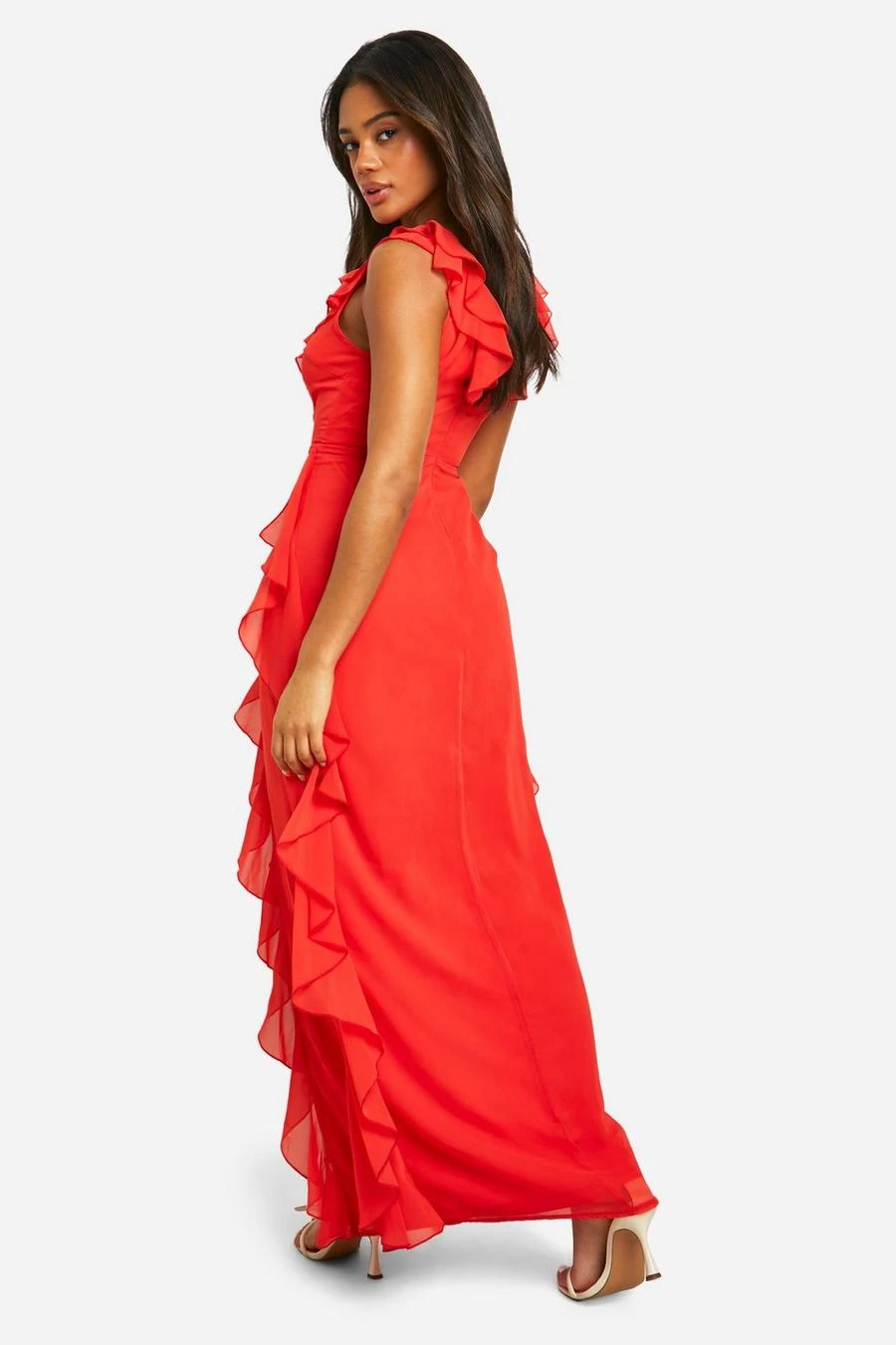 BOOHOO Ruffe Detail Maxi Dress 2 BOOHOO Ruffe Detail Maxi Dress - Image 2