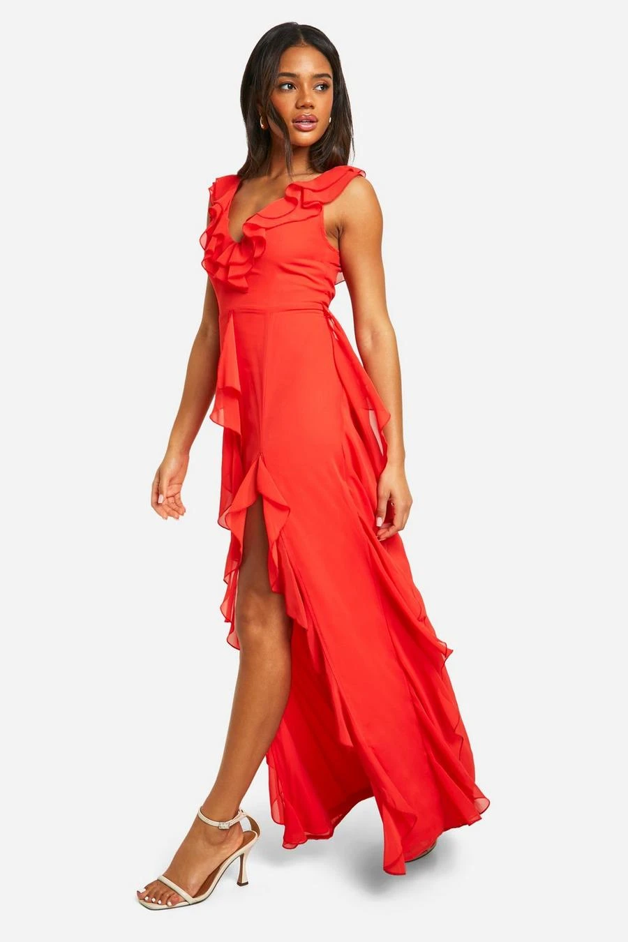 BOOHOO Ruffe Detail Maxi Dress 3 BOOHOO Ruffe Detail Maxi Dress - Image 3