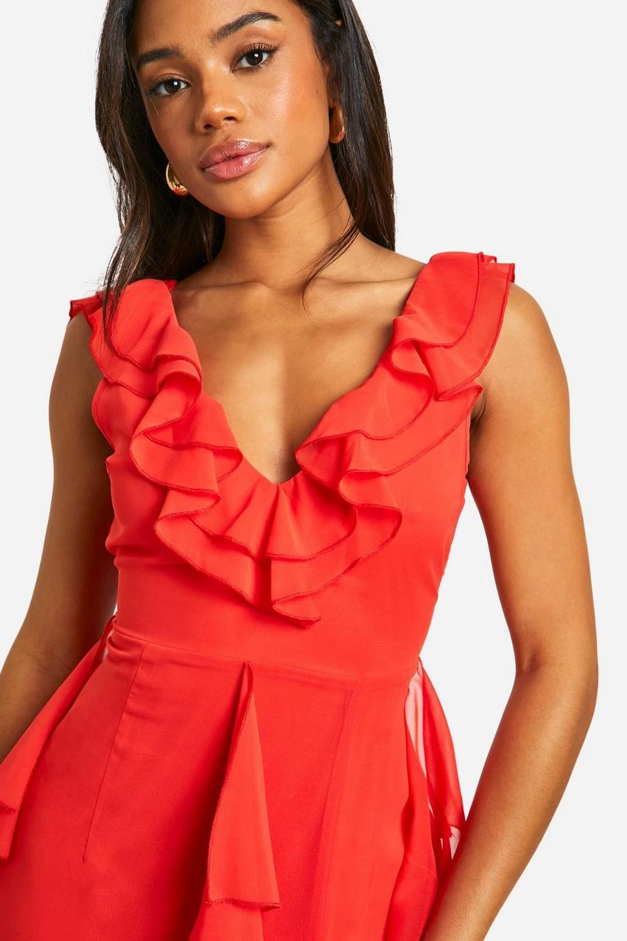BOOHOO Ruffe Detail Maxi Dress 4 BOOHOO Ruffe Detail Maxi Dress - Image 4
