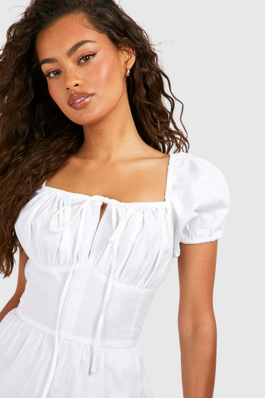 BOOHOO Cotton Poplin Tiered Maxi Dress 4 BOOHOO Cotton Poplin Tiered Maxi Dress - Image 4