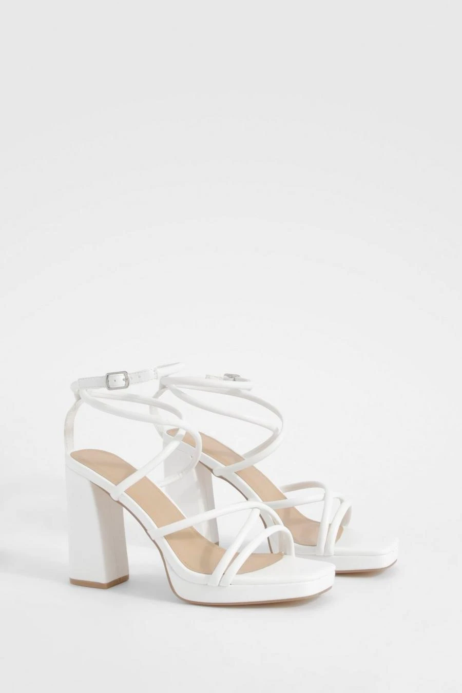 BOOHOO Cross Strap Platform Heels 1 BOOHOO Cross Strap Platform Heels