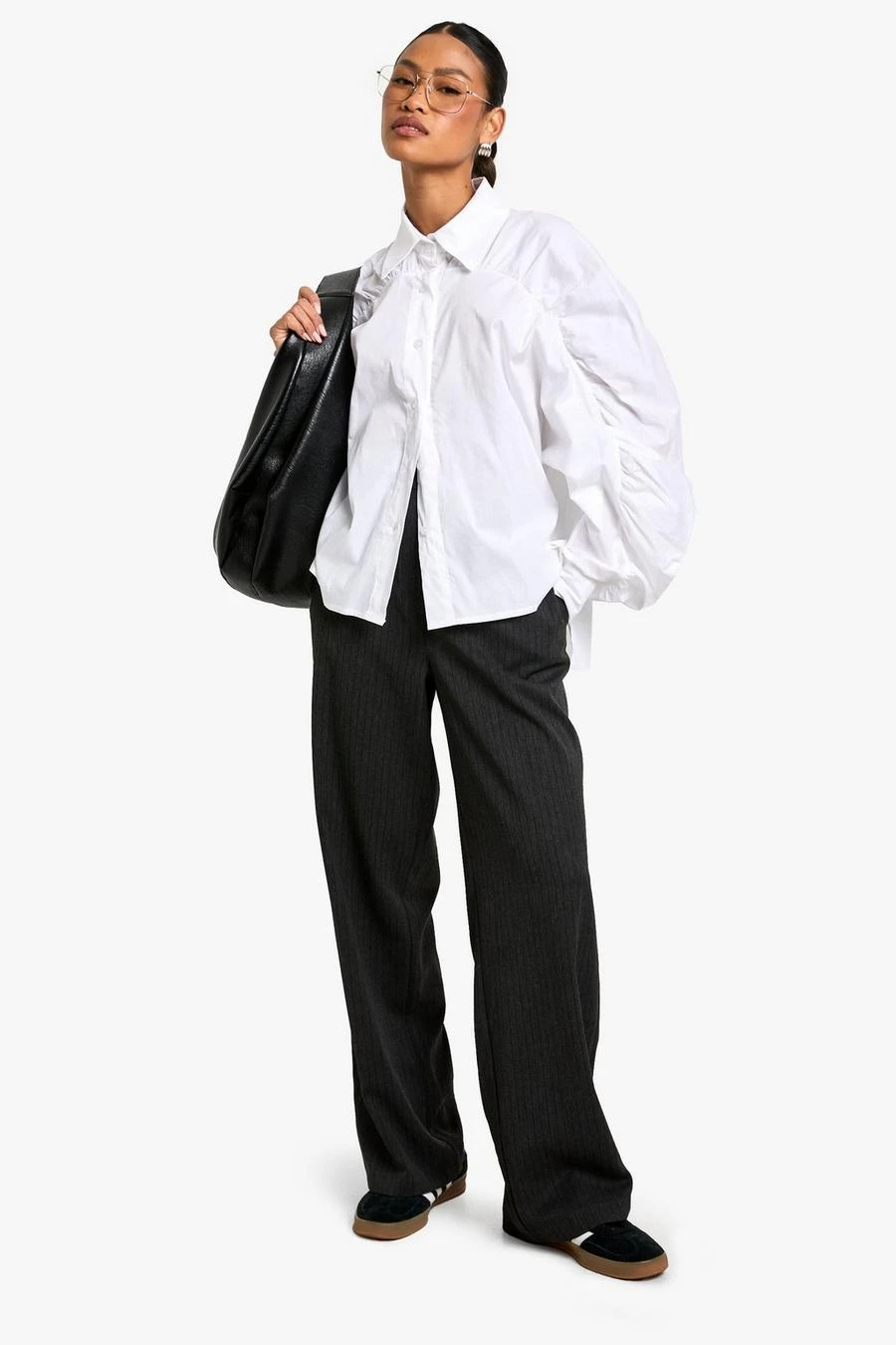 BOOHOO RUCHED SLEEVE DETAIL COTTON POPLIN SHIRT 3 BOOHOO RUCHED SLEEVE DETAIL COTTON POPLIN SHIRT - Image 3