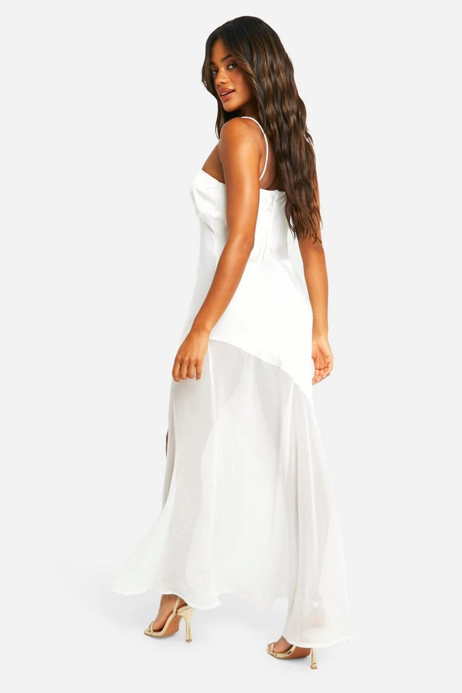 BOOHOO Satin And Chiffon Mix Maxi Dress 2 BOOHOO Satin And Chiffon Mix Maxi Dress - Image 2
