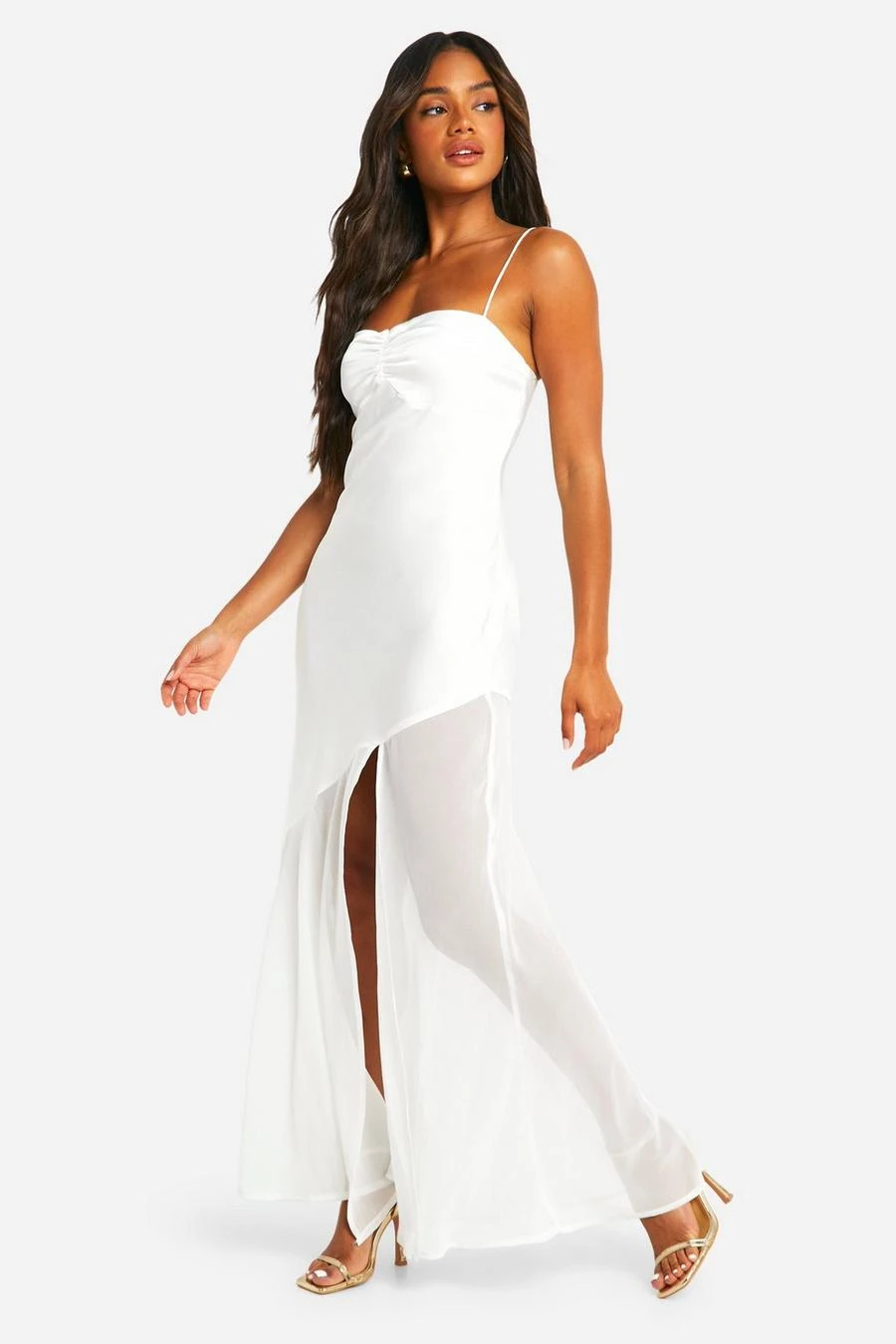 BOOHOO Satin And Chiffon Mix Maxi Dress 4 BOOHOO Satin And Chiffon Mix Maxi Dress - Image 4