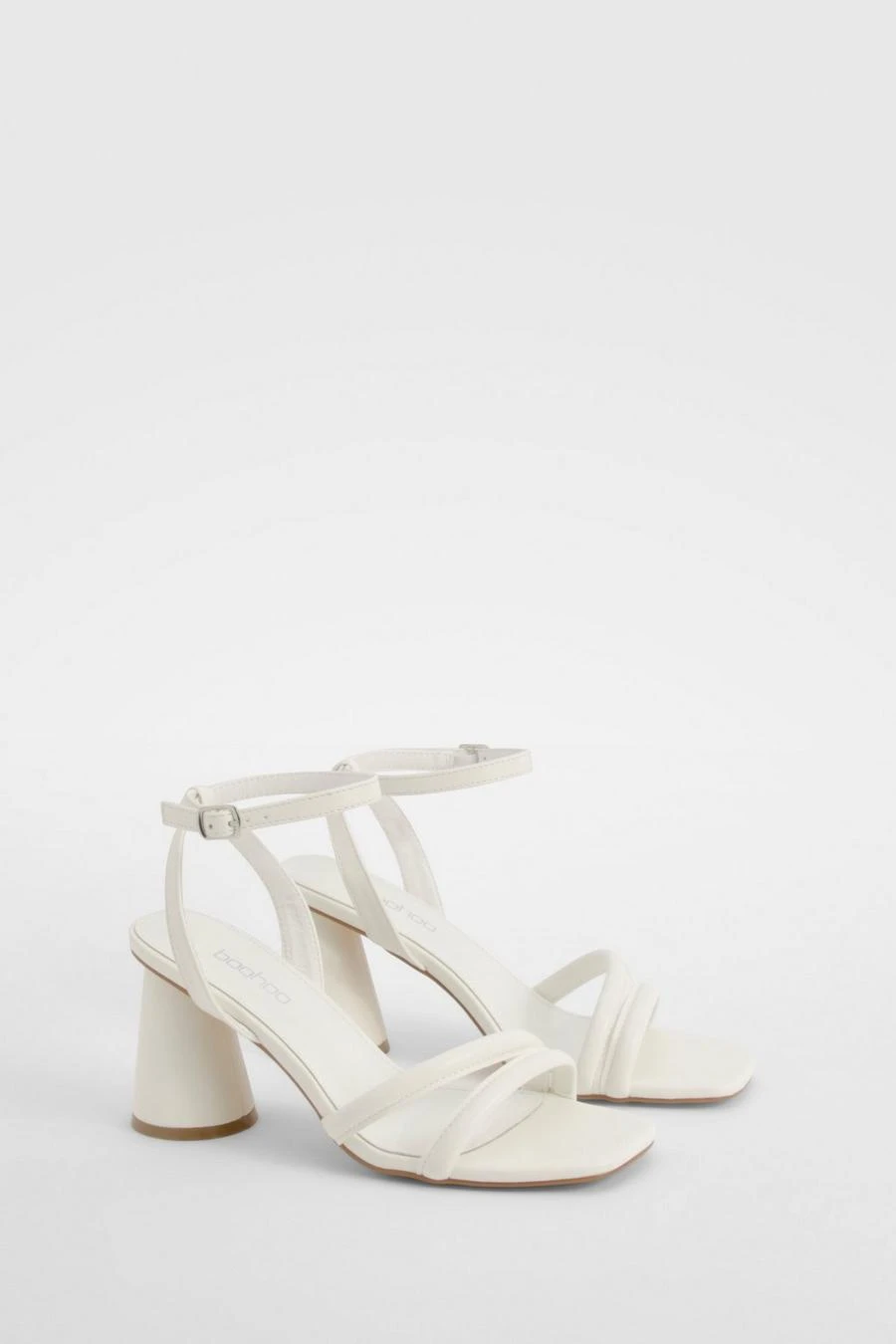 BOOHOO Statement Padded Strappy Mid Heels 1 BOOHOO Statement Padded Strappy Mid Heels