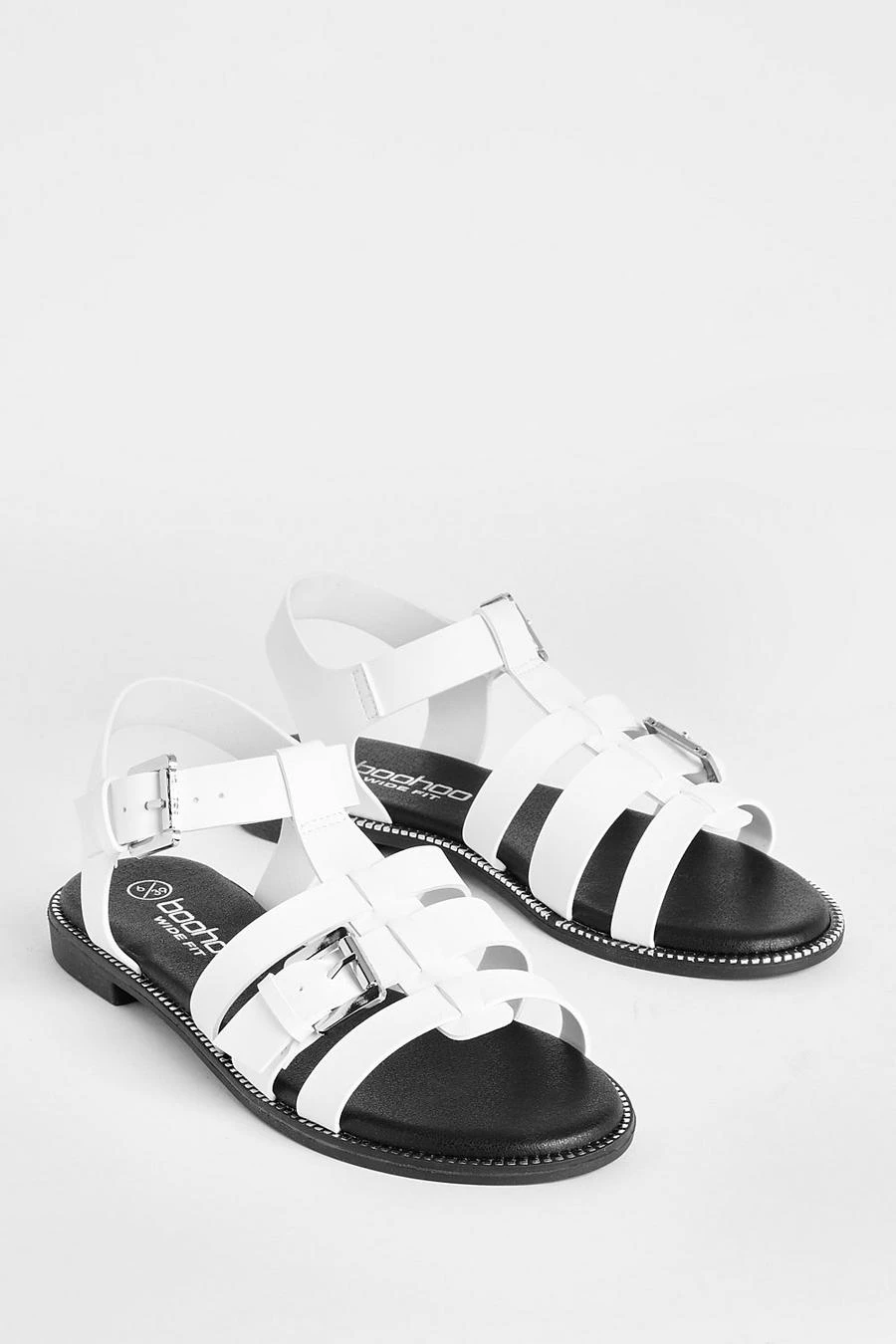 BOOHOO Wide Fit Buckle Detail Gladiator Sandals 3 BOOHOO Wide Fit Buckle Detail Gladiator Sandals - Image 3