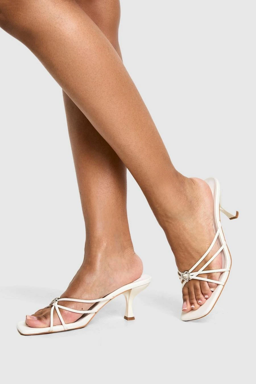 BOOHOO Wide Fit Embellished Heart Heeled Mules 1 BOOHOO Wide Fit Embellished Heart Heeled Mules