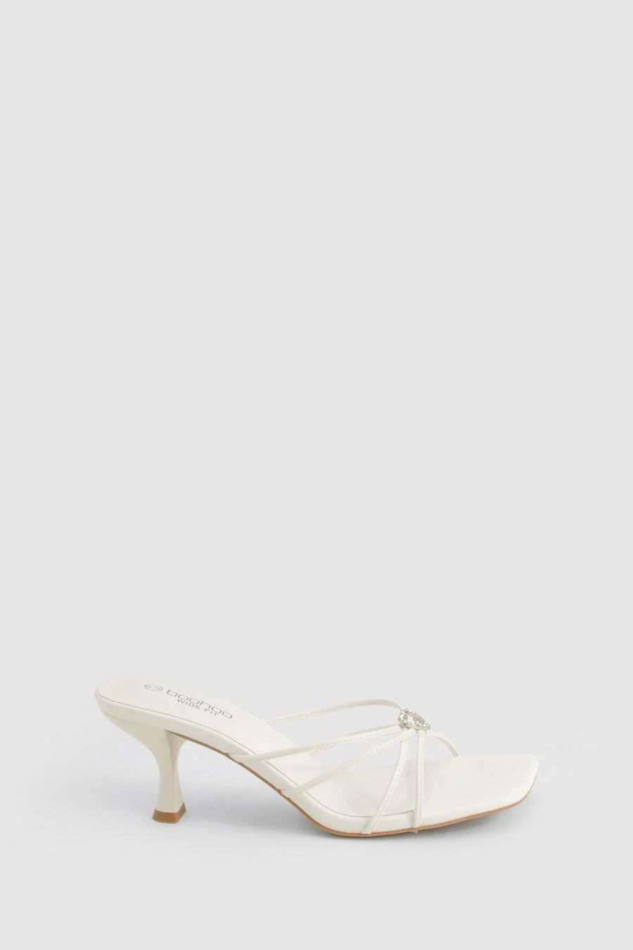 BOOHOO Wide Fit Embellished Heart Heeled Mules 3 BOOHOO Wide Fit Embellished Heart Heeled Mules - Image 3
