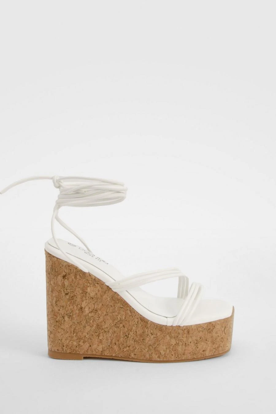 BOOHOO Wide Fit Strappy Lace Up Cork Wedges 2 BOOHOO Wide Fit Strappy Lace Up Cork Wedges - Image 2