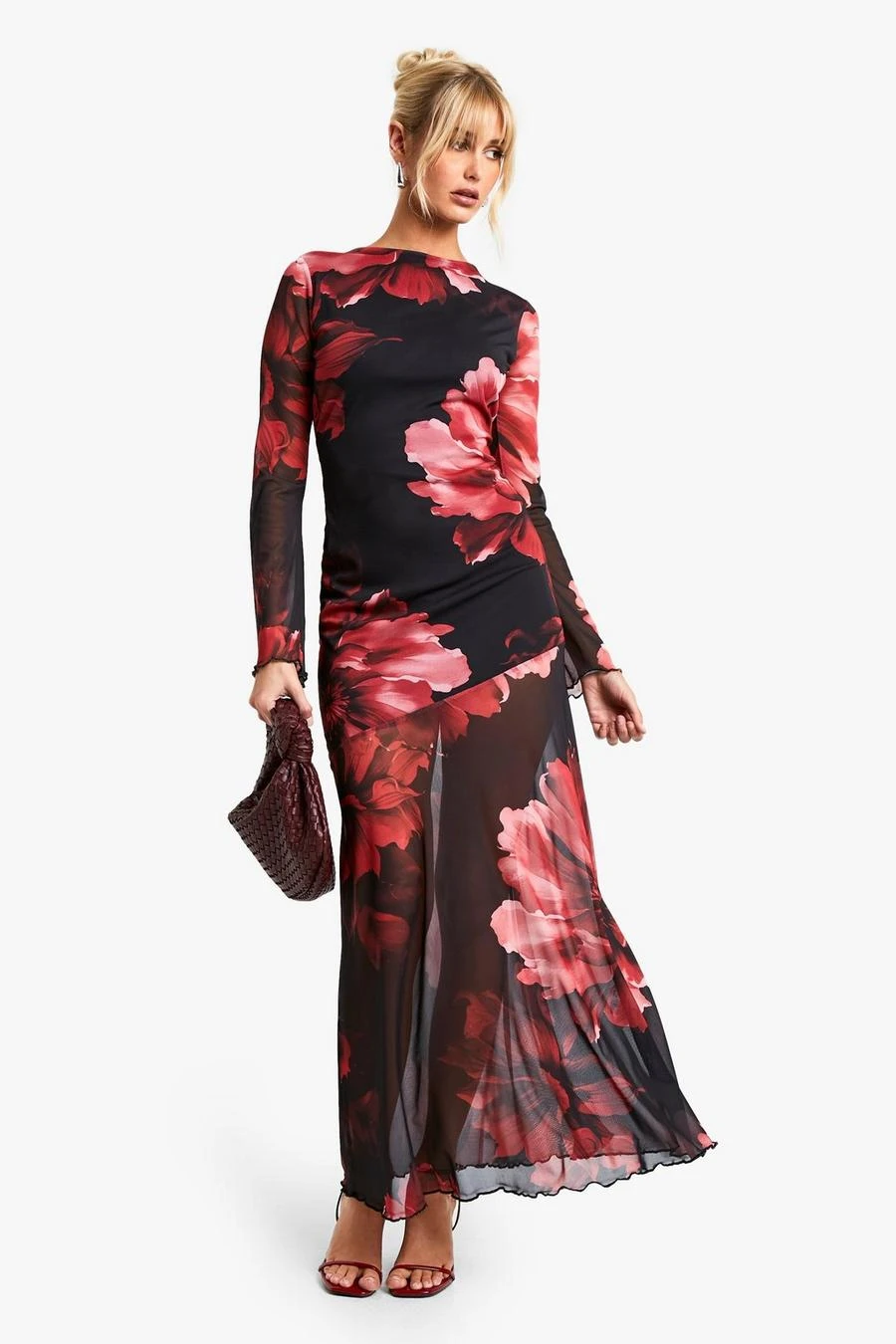 BOOHOO Floral Godet Seam Maxi Dress 3 BOOHOO Floral Godet Seam Maxi Dress - Image 3